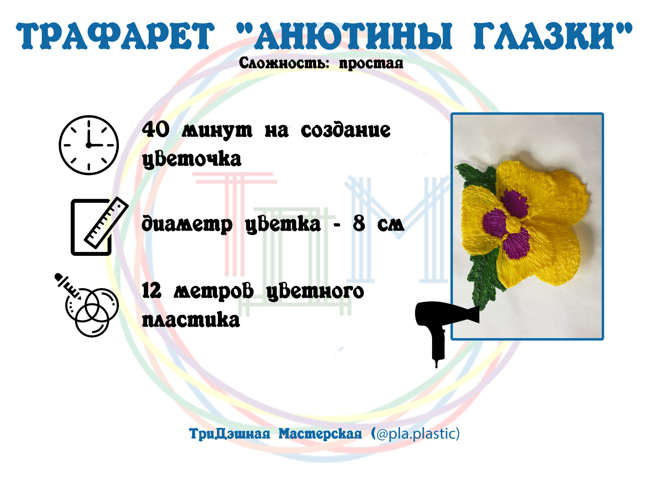 Анютины глазки крючком